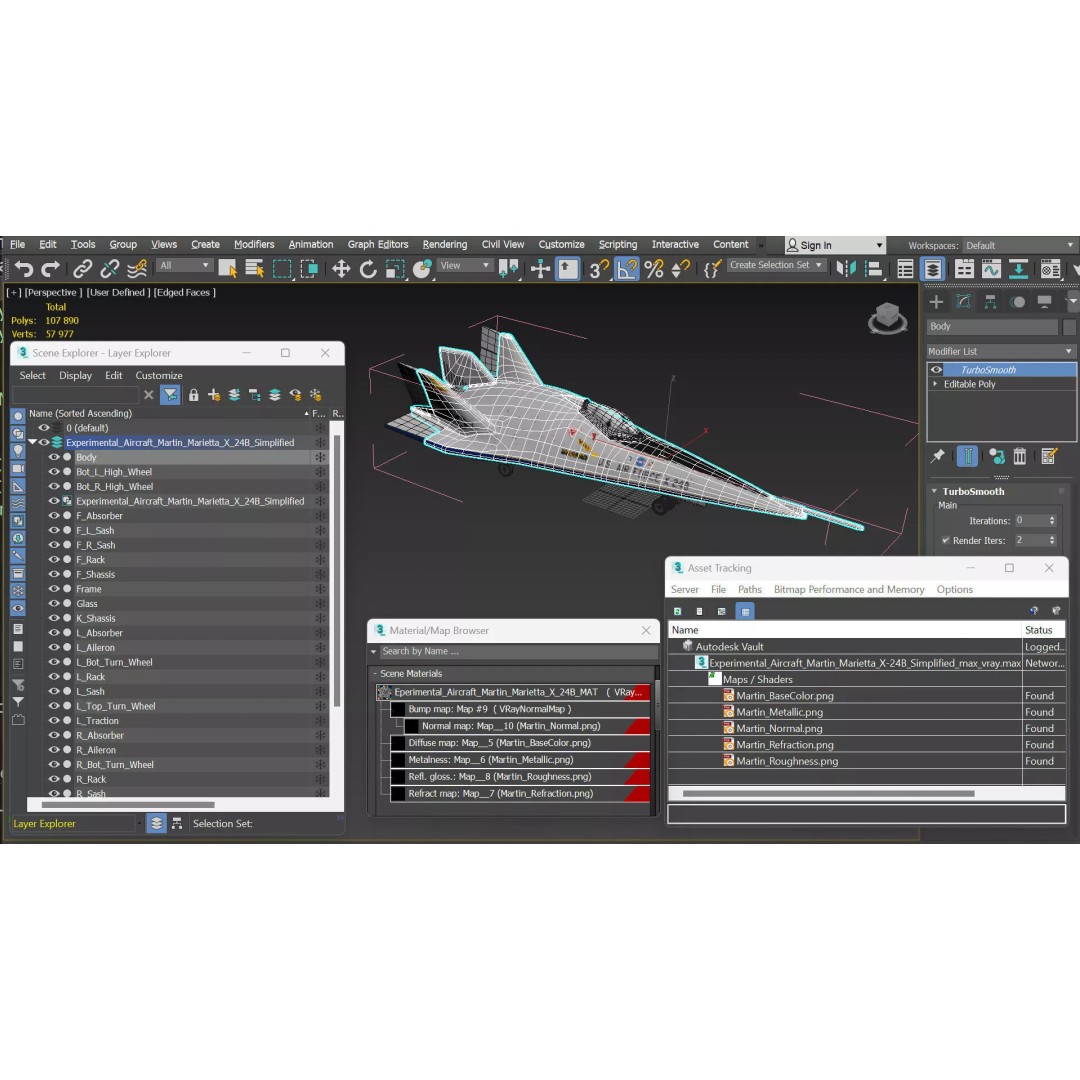 Martin Marietta X-24B 3D Model – Simplified Design, PBR Textures, FBX - View 19
