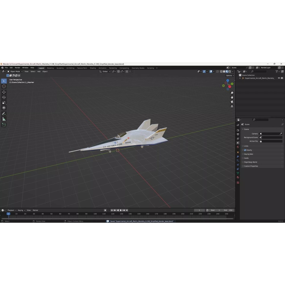 Martin Marietta X-24B 3D Model – Simplified Design, PBR Textures, FBX - View 20