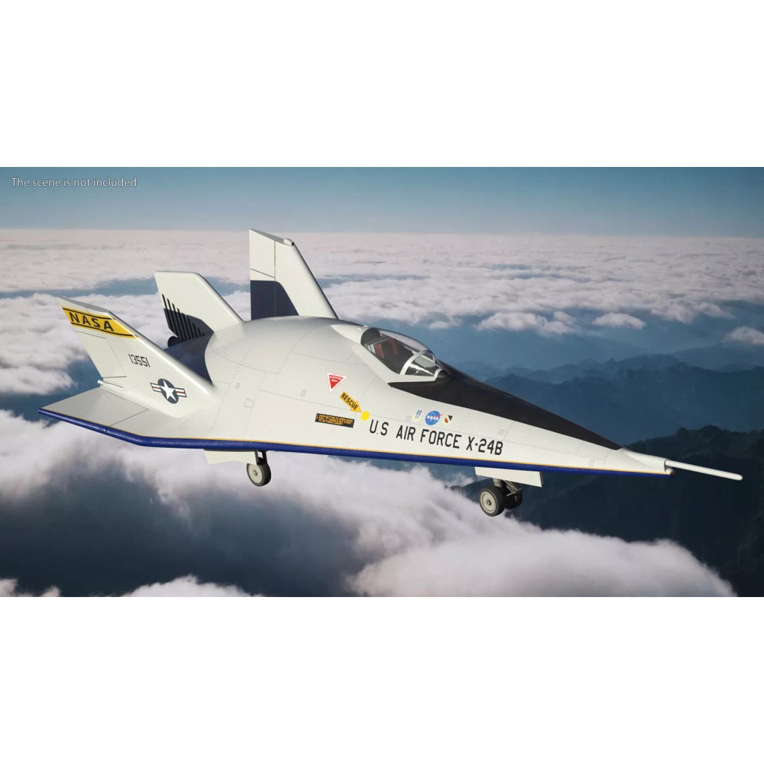 Martin Marietta X-24B 3D Model – Simplified Design, PBR Textures, FBX - View 3