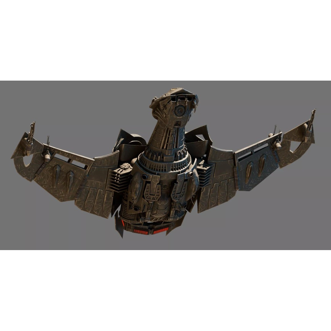 Bird of Prey Starship 3D Model – Original Concept Design, Game-Ready FBX