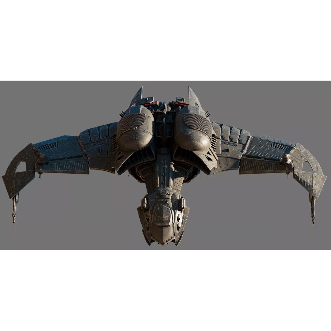 Bird of Prey Starship 3D Model – Original Concept Design, Game-Ready FBX - View 11
