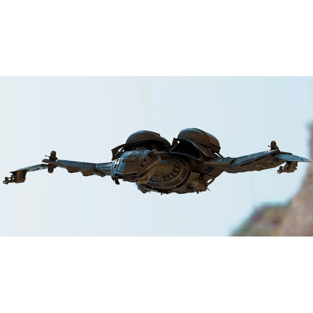 Bird of Prey Starship 3D Model – Original Concept Design, Game-Ready FBX - View 3