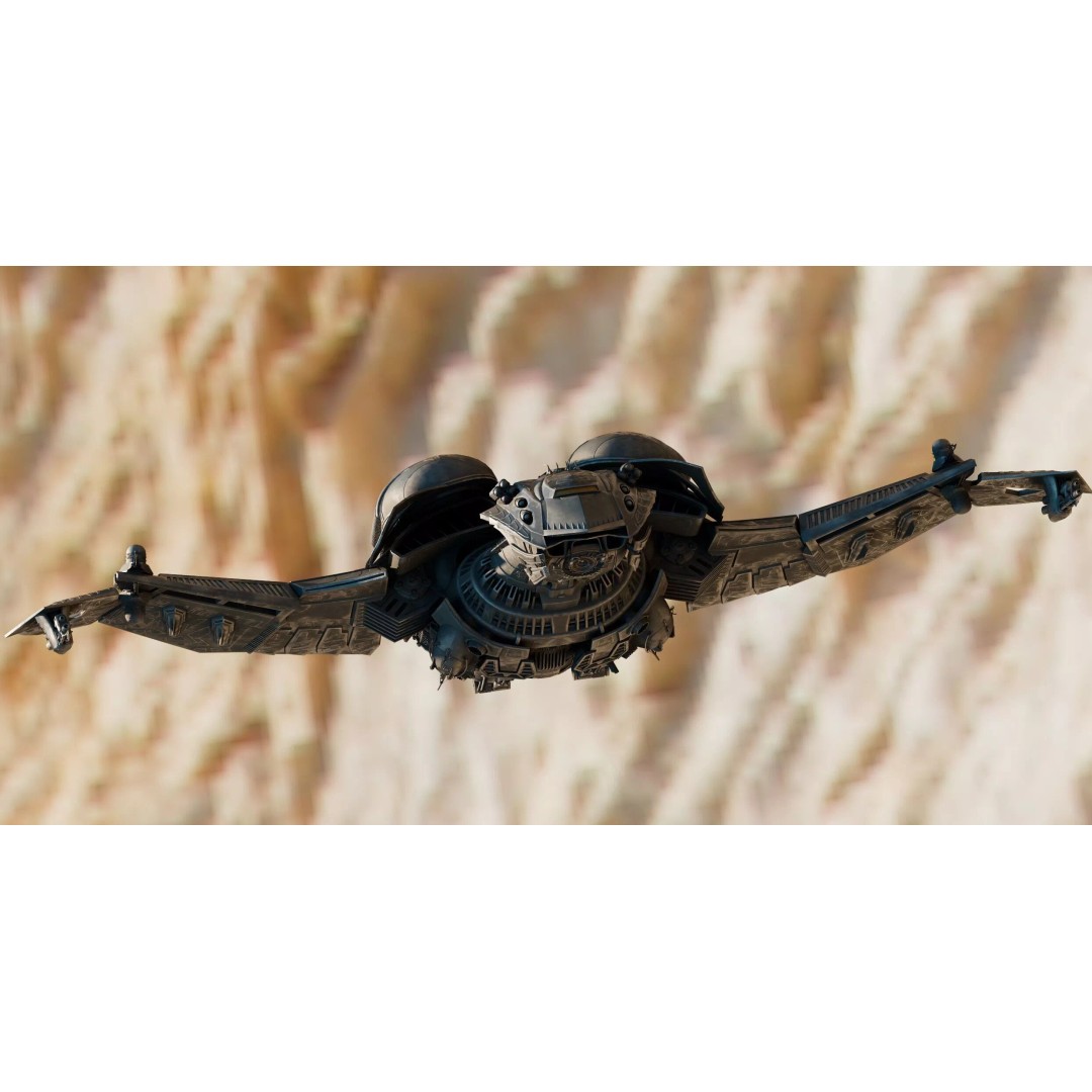 Bird of Prey Starship 3D Model – Original Concept Design, Game-Ready FBX - View 4