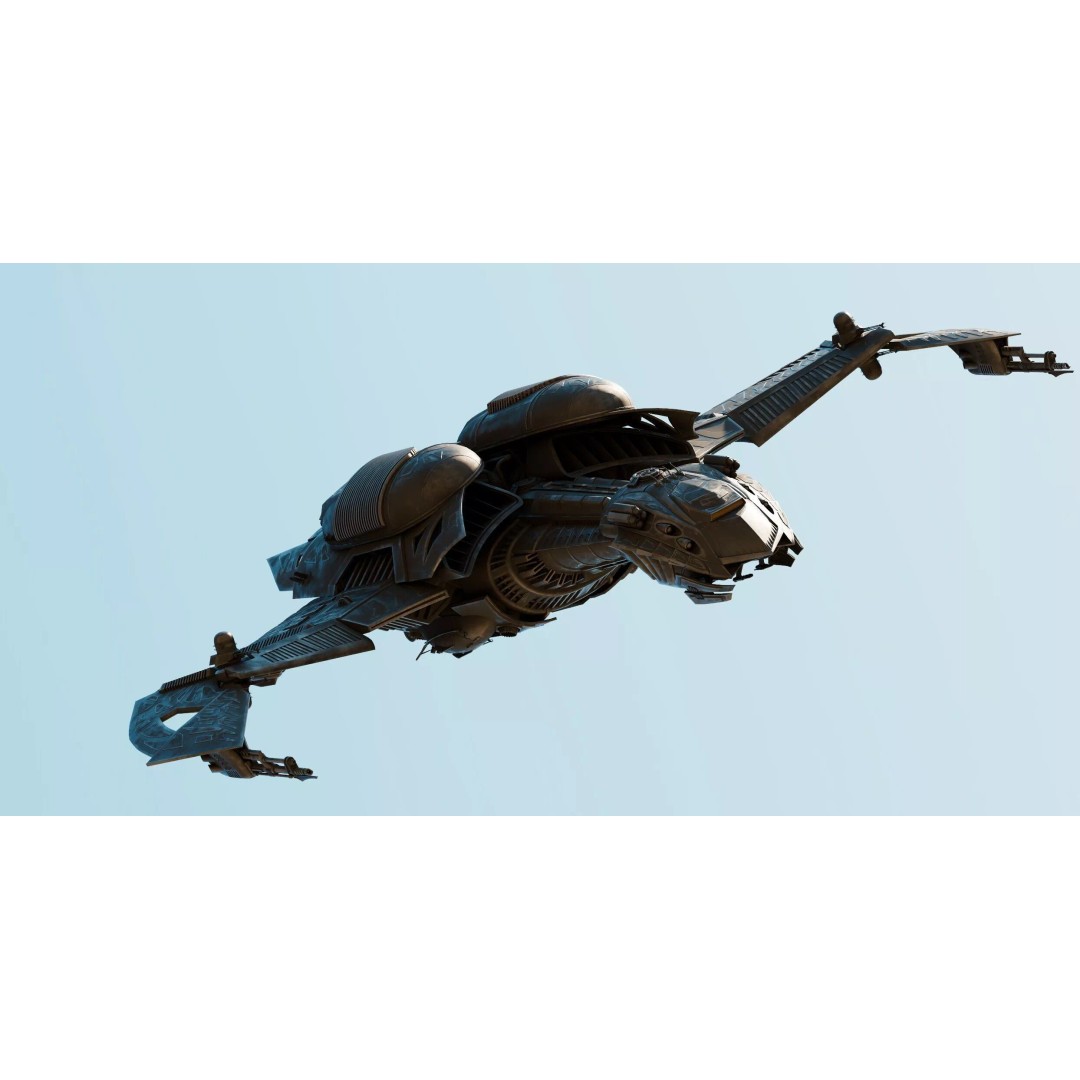 Bird of Prey Starship 3D Model – Original Concept Design, Game-Ready FBX - View 5
