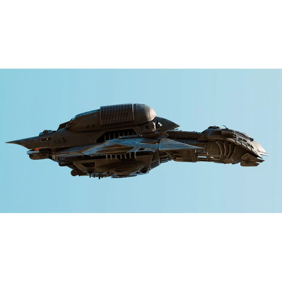 Bird of Prey Starship 3D Model – Original Concept Design, Game-Ready FBX - View 8