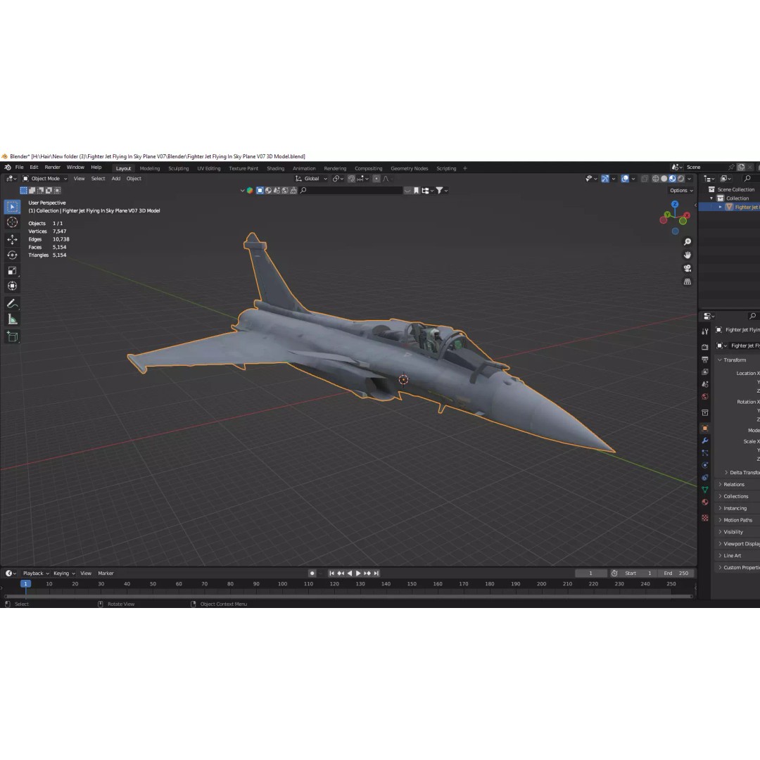 Fighter Jet 3D Model – Low Poly Game Ready Aircraft, FBX, PBR - View 14