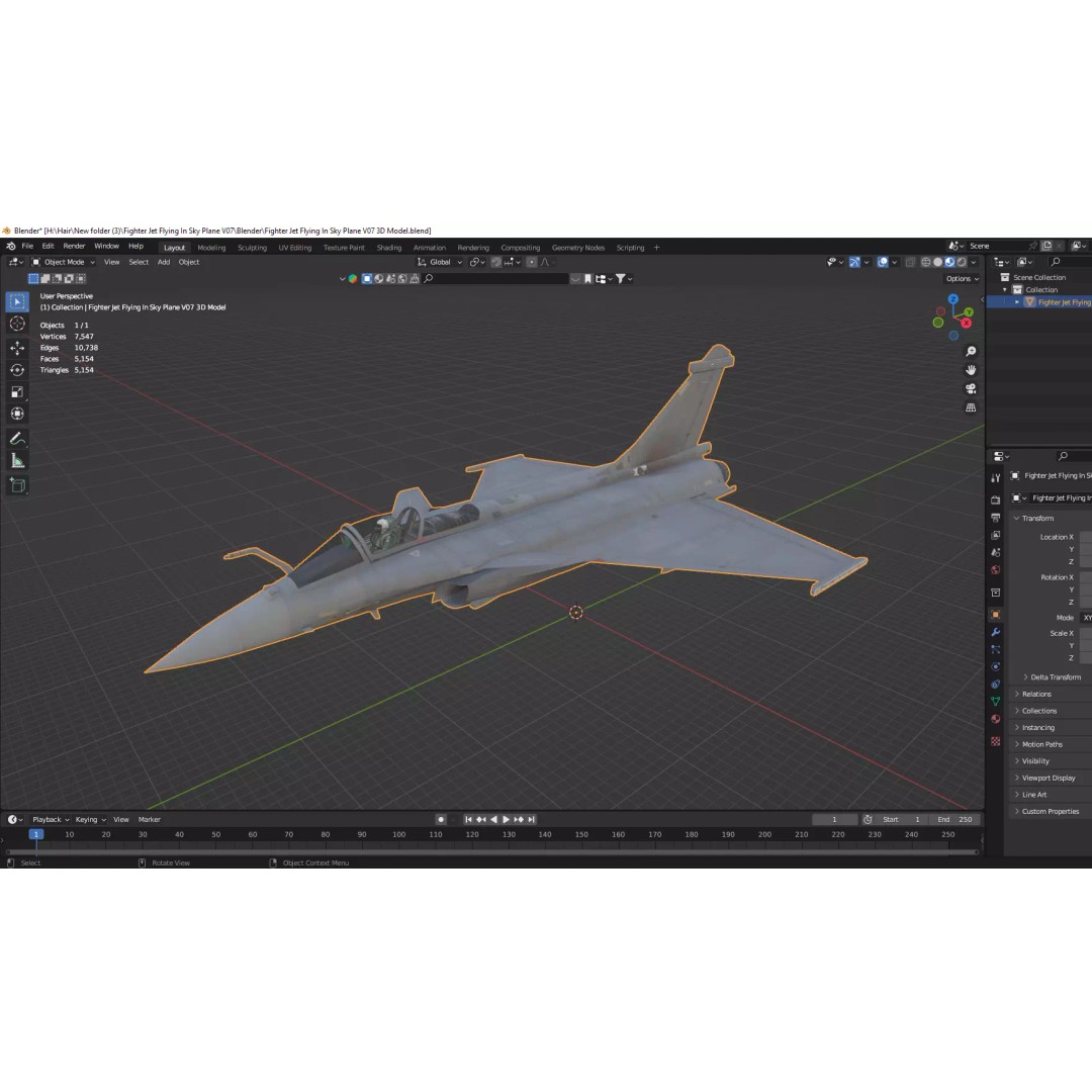 Fighter Jet 3D Model – Low Poly Game Ready Aircraft, FBX, PBR - View 15