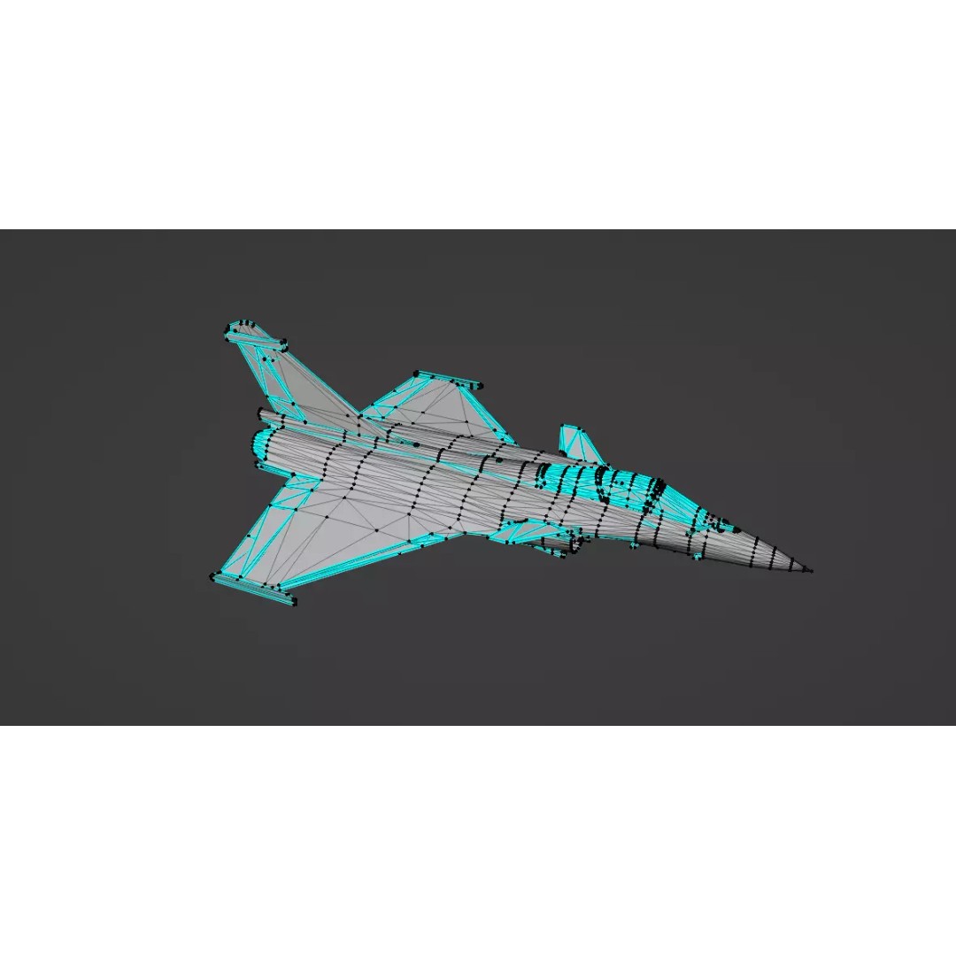 Fighter Jet 3D Model – Low Poly Game Ready Aircraft, FBX, PBR - View 16