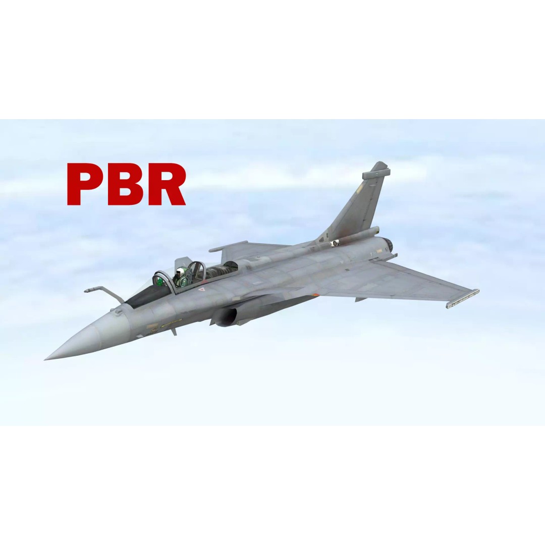 Fighter Jet 3D Model – Low Poly Game Ready Aircraft, FBX, PBR - View 2