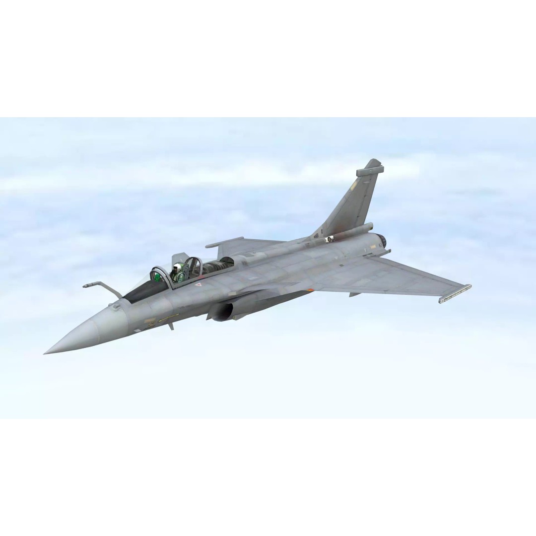 Fighter Jet 3D Model – Low Poly Game Ready Aircraft, FBX, PBR - View 3