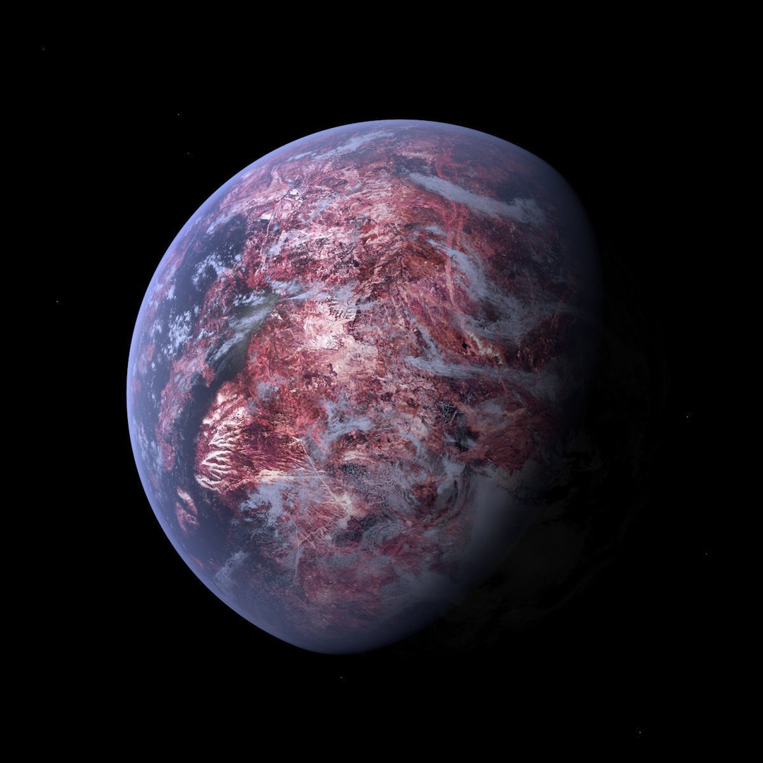 Purple Planet 3D Model – Low Poly Alien World with Moon, FBX - View 12