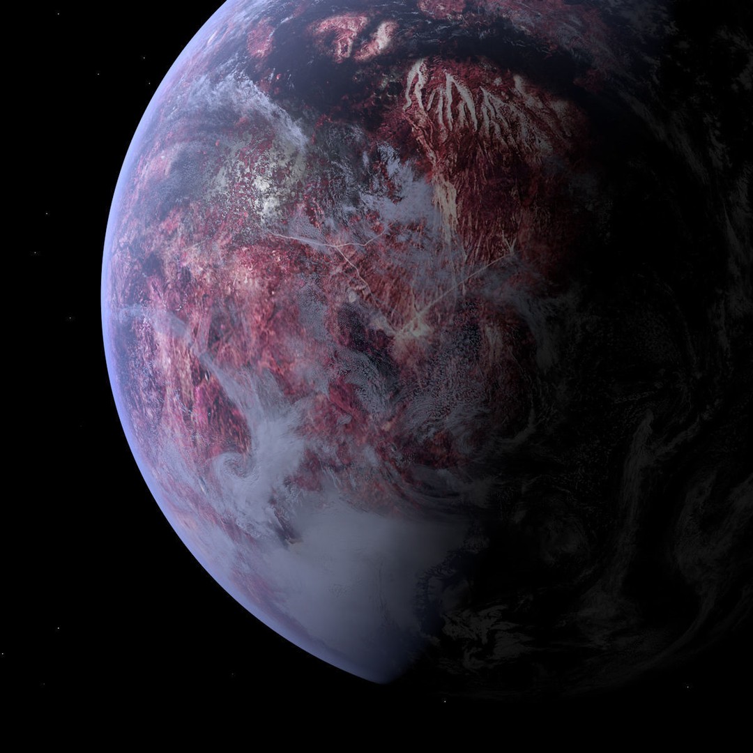 Purple Planet 3D Model – Low Poly Alien World with Moon, FBX - View 7