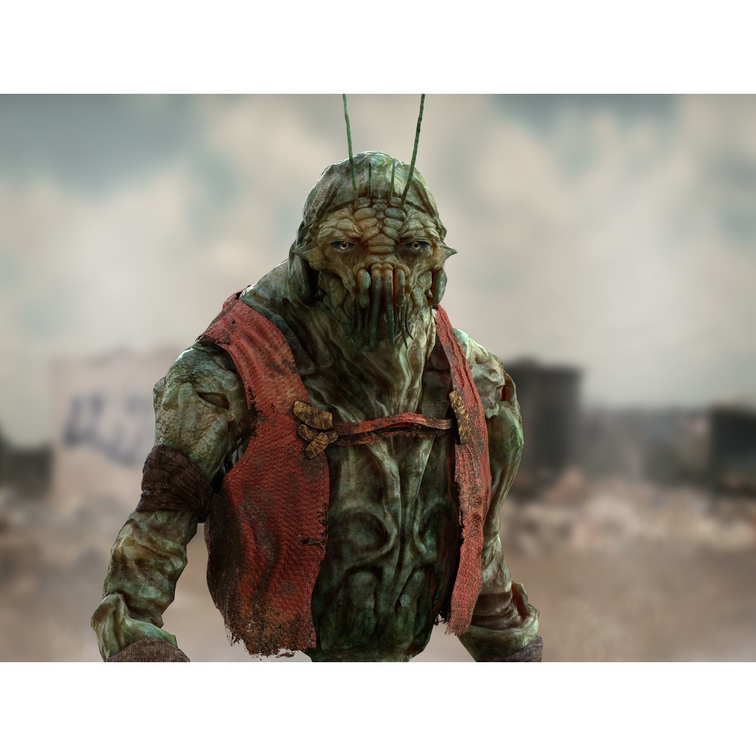 Alien Prawn 3D Model – Low Poly Rigged Character, FBX, OBJ - View 10