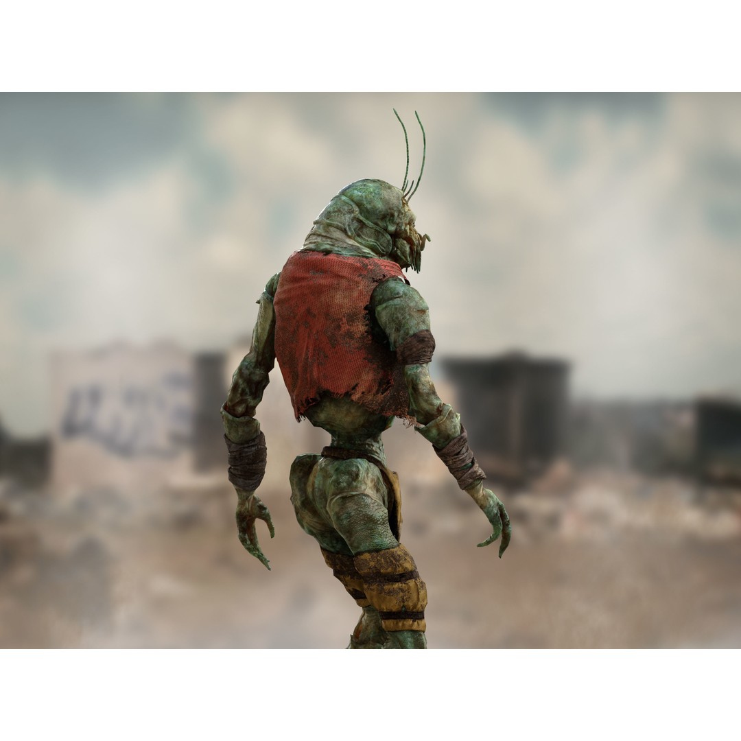 Alien Prawn 3D Model – Low Poly Rigged Character, FBX, OBJ - View 11