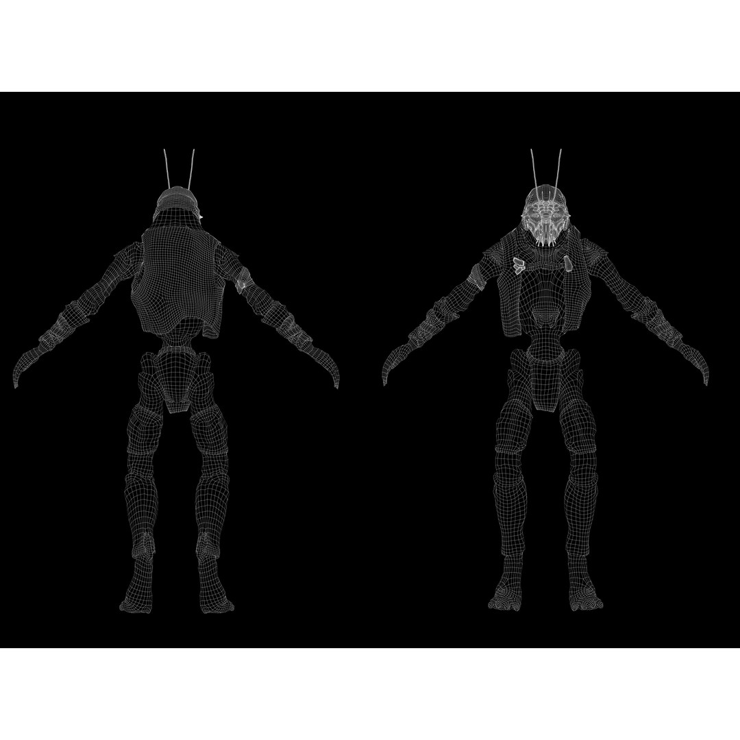 Alien Prawn 3D Model – Low Poly Rigged Character, FBX, OBJ - View 12