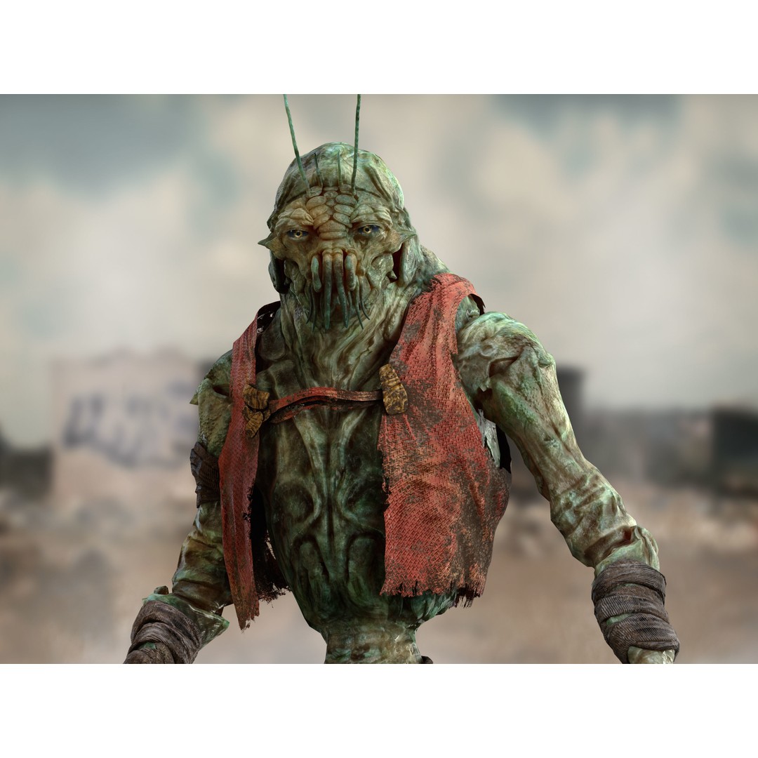 Alien Prawn 3D Model – Low Poly Rigged Character, FBX, OBJ - View 3