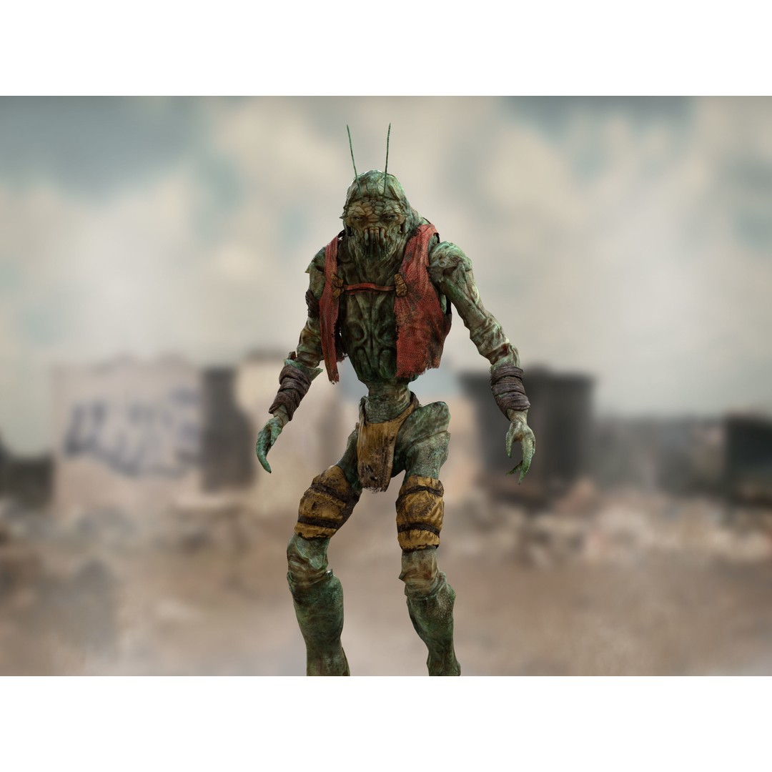 Alien Prawn 3D Model – Low Poly Rigged Character, FBX, OBJ - View 4