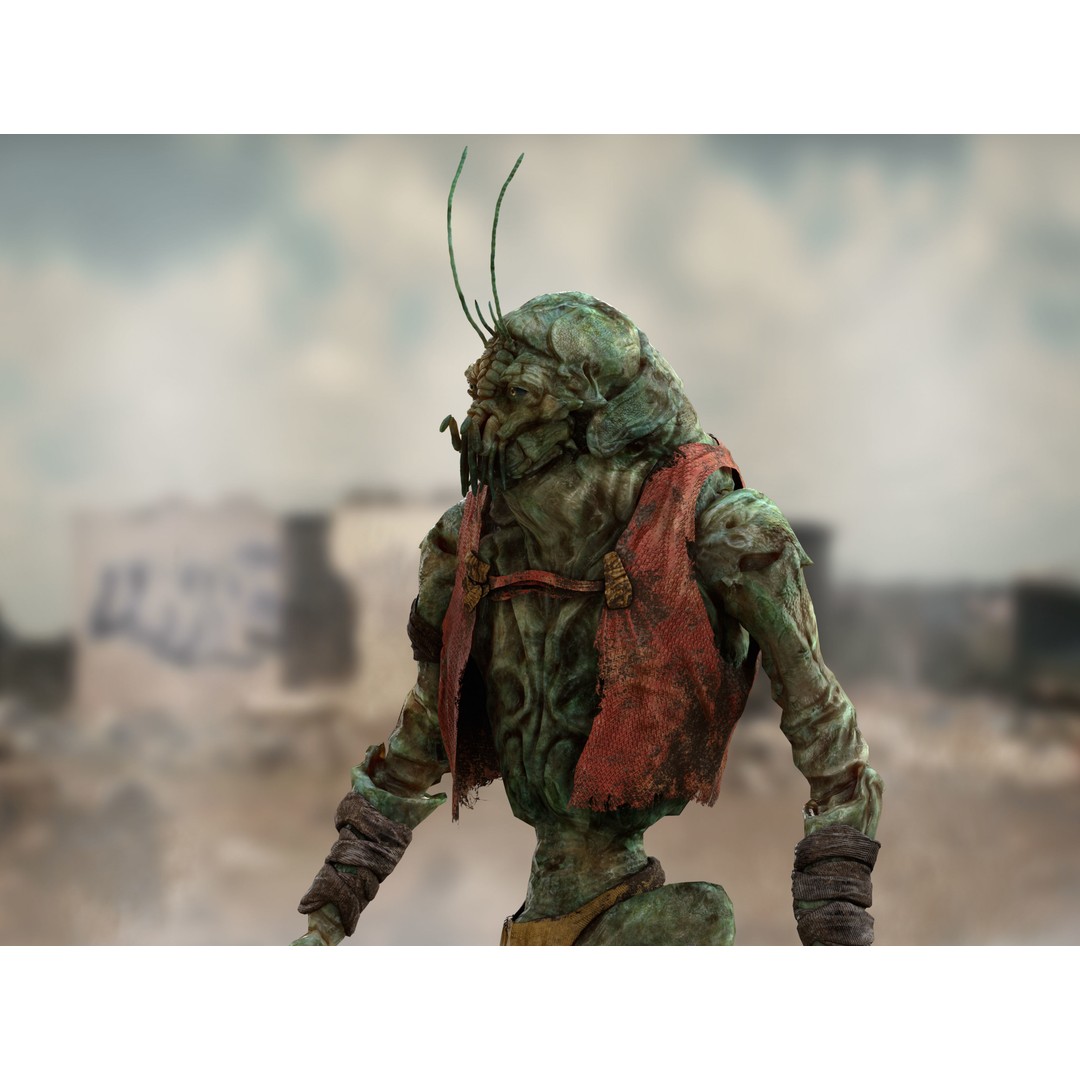 Alien Prawn 3D Model – Low Poly Rigged Character, FBX, OBJ - View 6