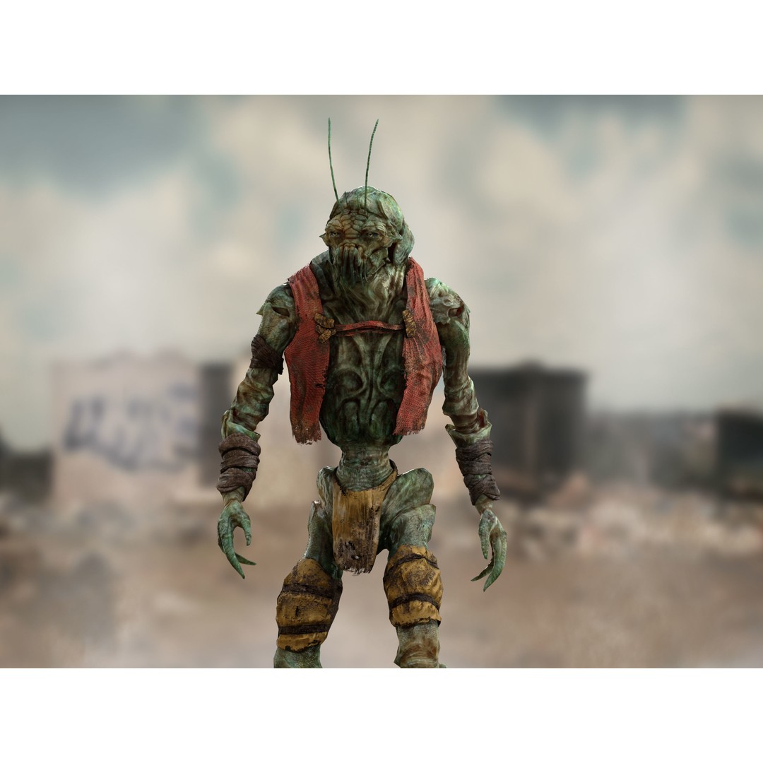 Alien Prawn 3D Model – Low Poly Rigged Character, FBX, OBJ - View 7