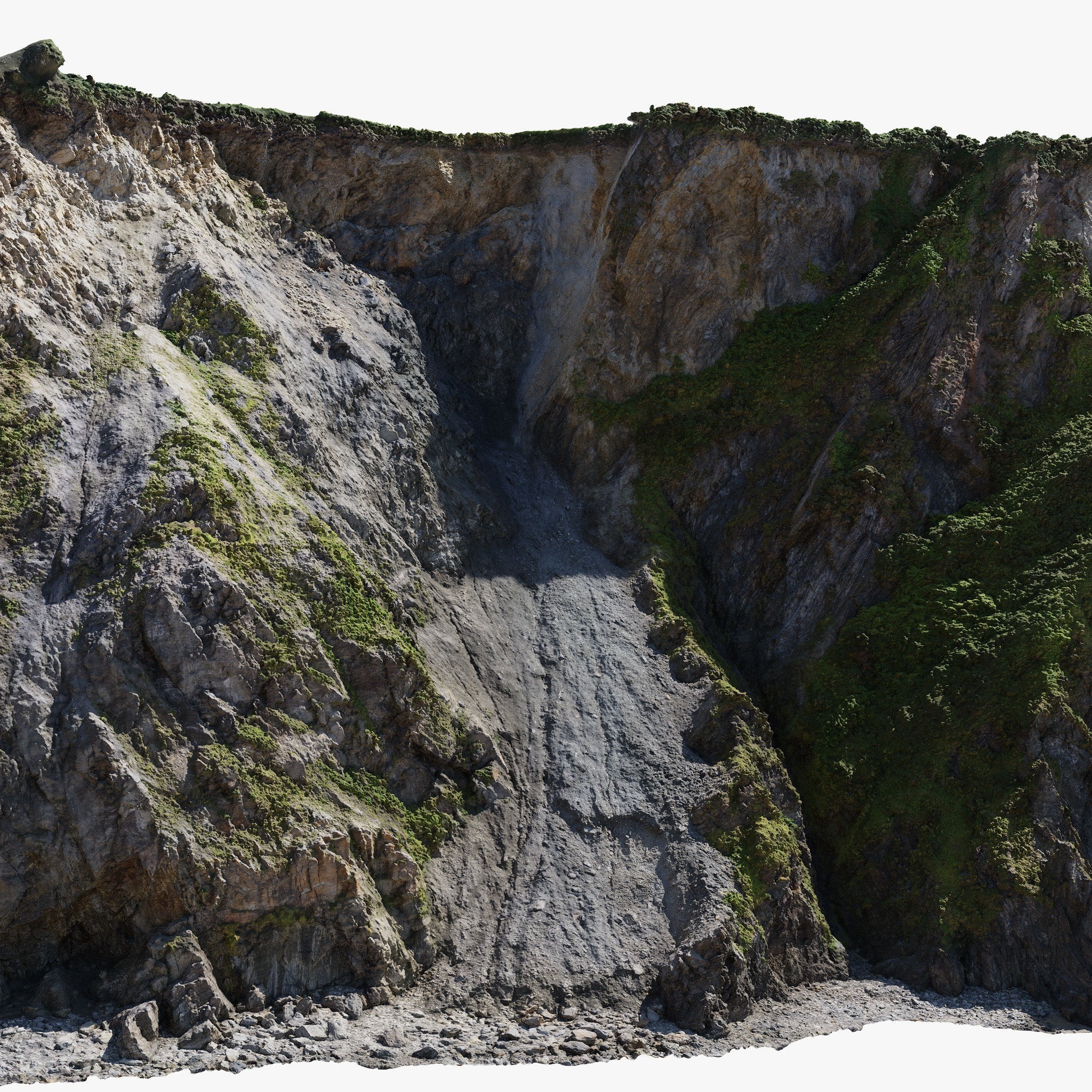 Large Coast Cliff - Low-Poly Game-Ready 3D Model - View 10