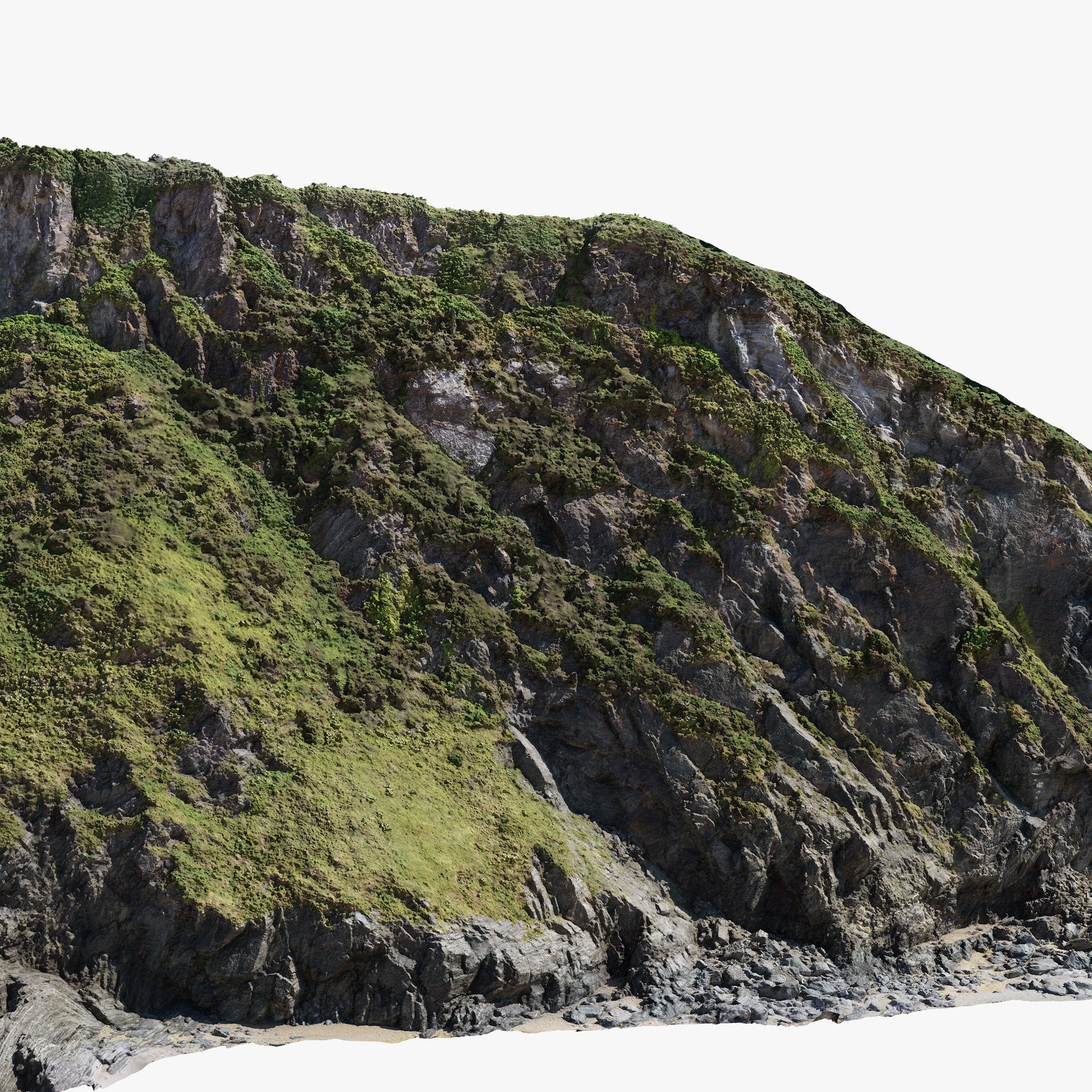 Large Coast Cliff - Low-Poly Game-Ready 3D Model - View 12