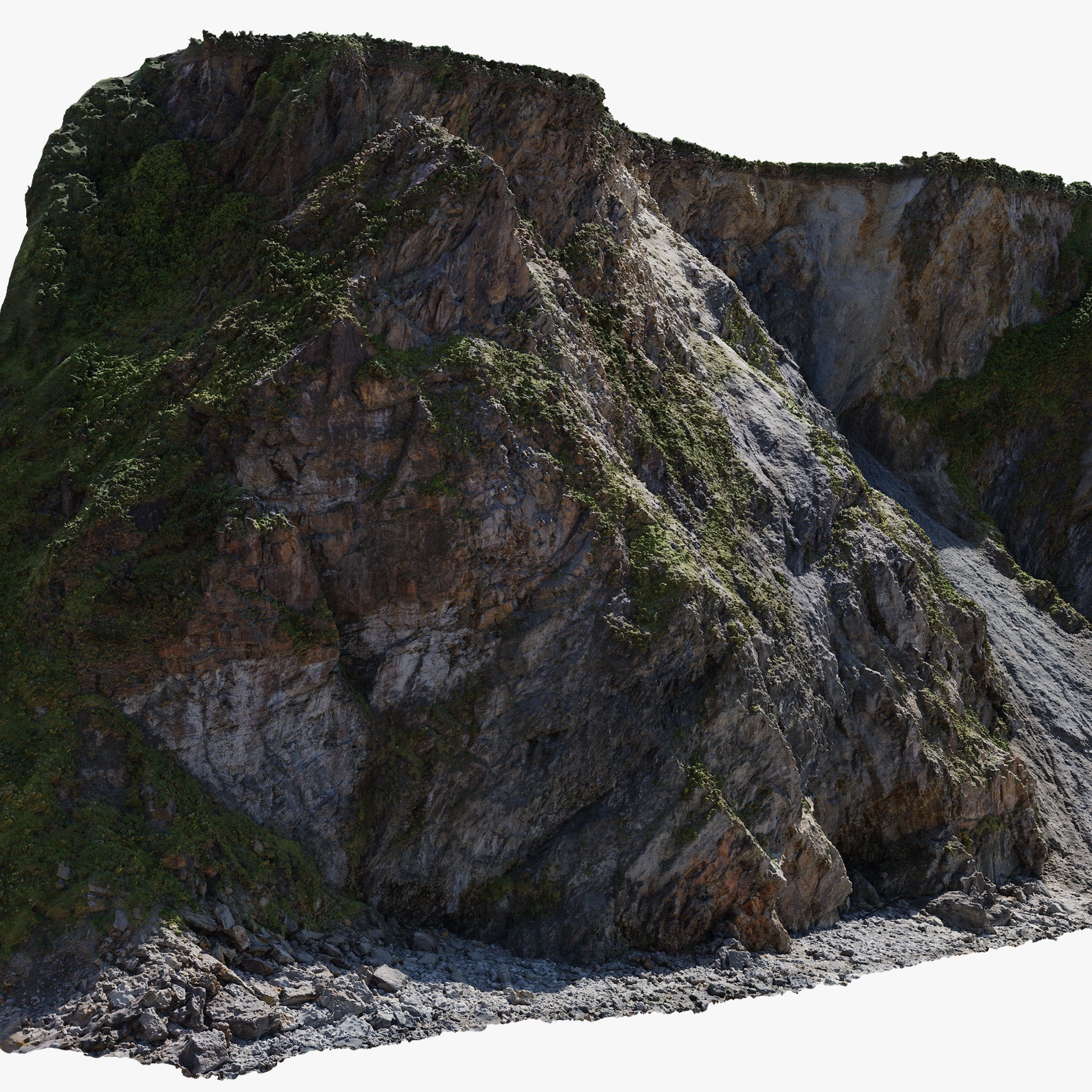 Large Coast Cliff - Low-Poly Game-Ready 3D Model - View 7