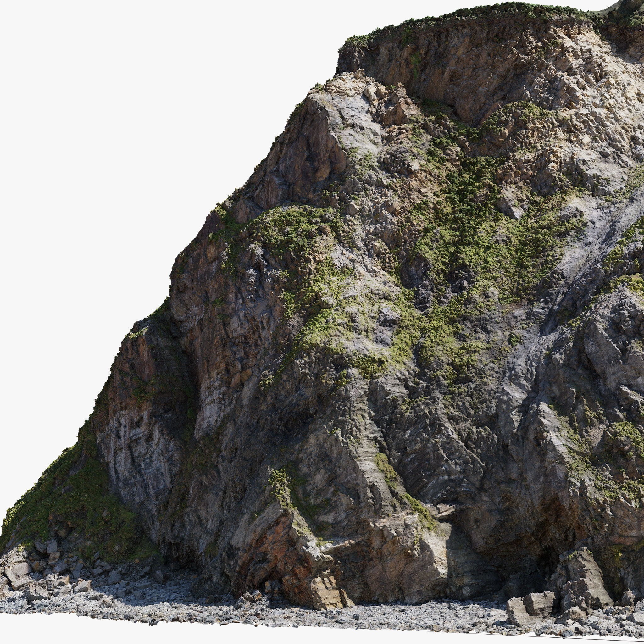 Large Coast Cliff - Low-Poly Game-Ready 3D Model - View 8