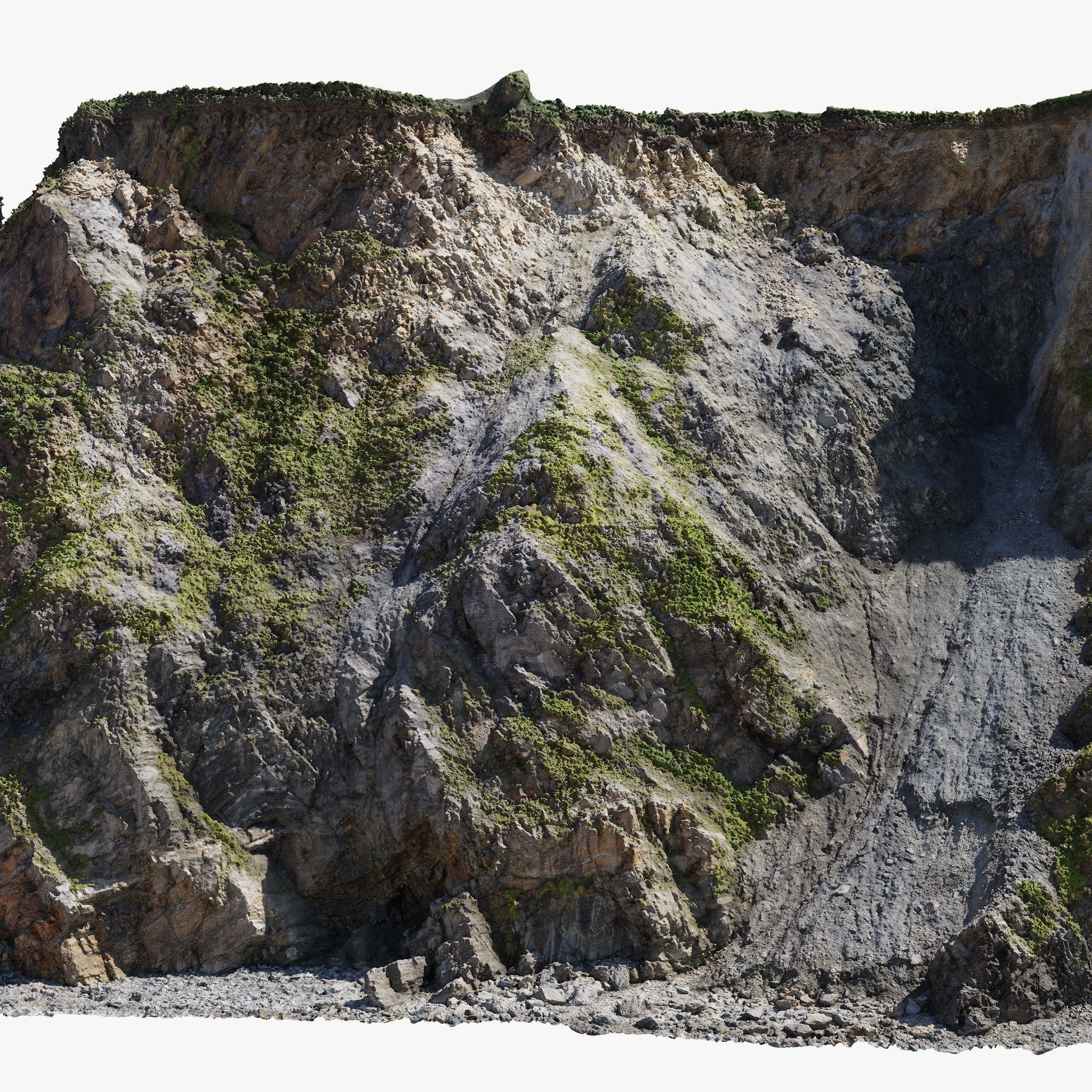 Large Coast Cliff - Low-Poly Game-Ready 3D Model - View 9