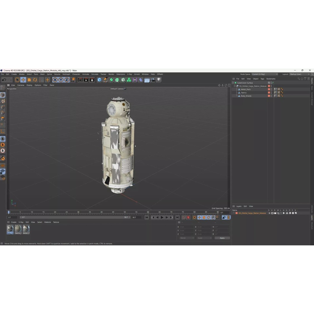 ISS Orbital Cargo Station Module 3D Model – High Quality PBR Asset, FBX