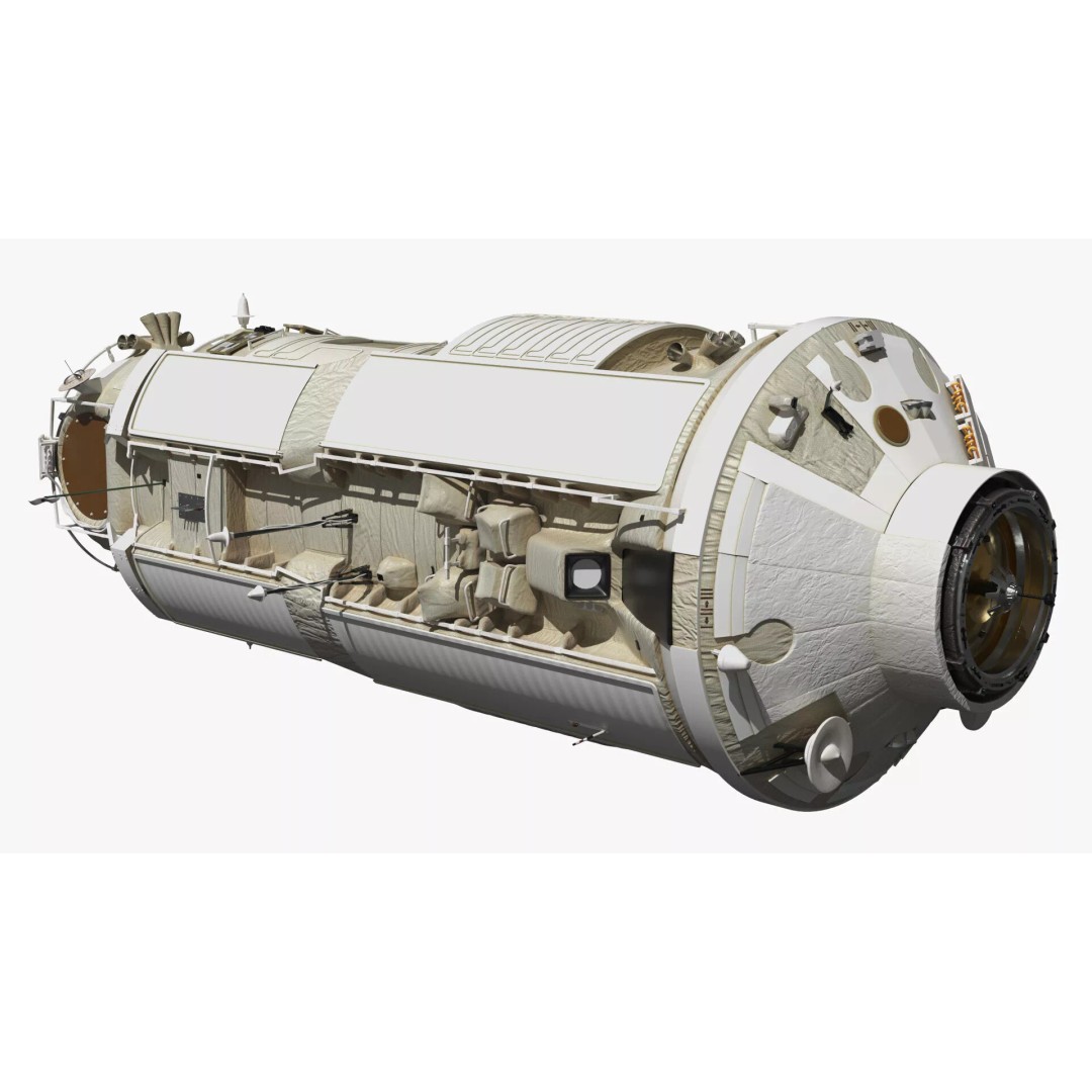 ISS Orbital Cargo Station Module 3D Model – High Quality PBR Asset, FBX - View 2