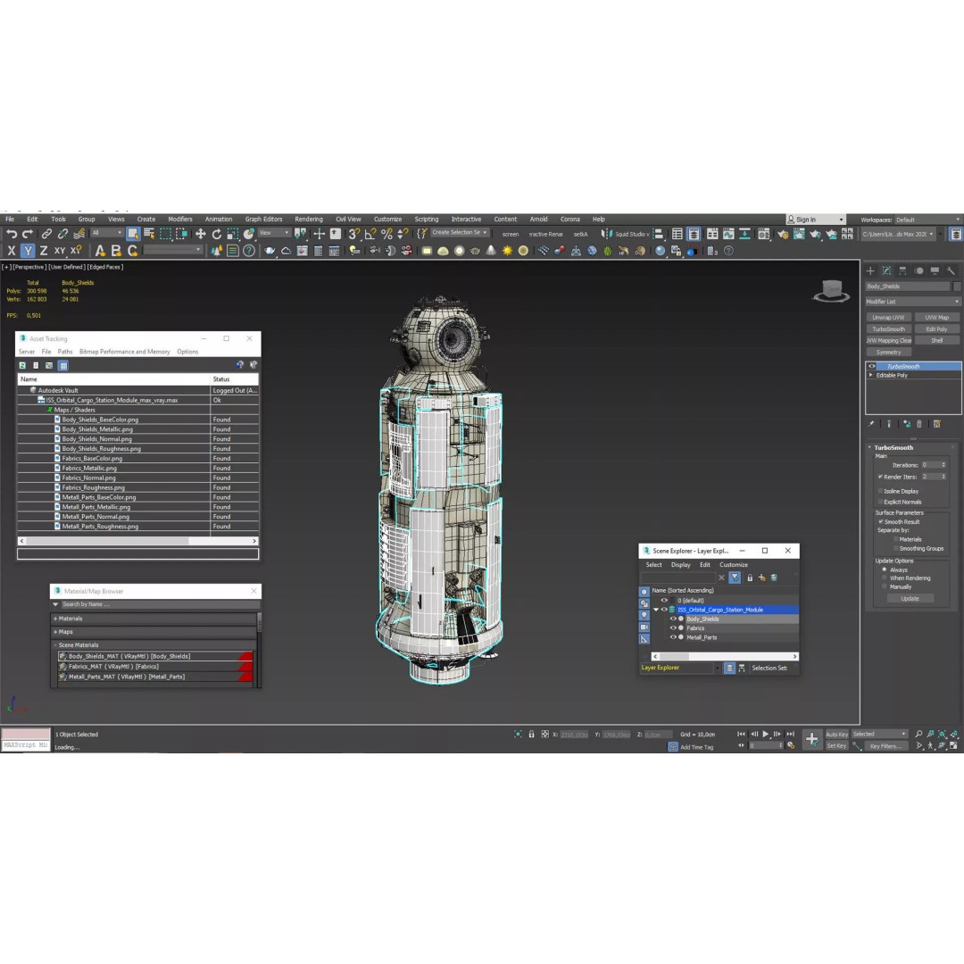 ISS Orbital Cargo Station Module 3D Model – High Quality PBR Asset, FBX - View 24
