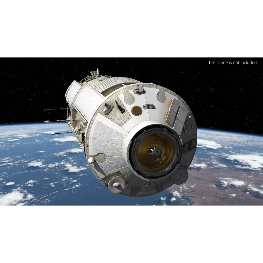 ISS Orbital Cargo Station Module 3D Model – High Quality PBR Asset, FBX - View 3