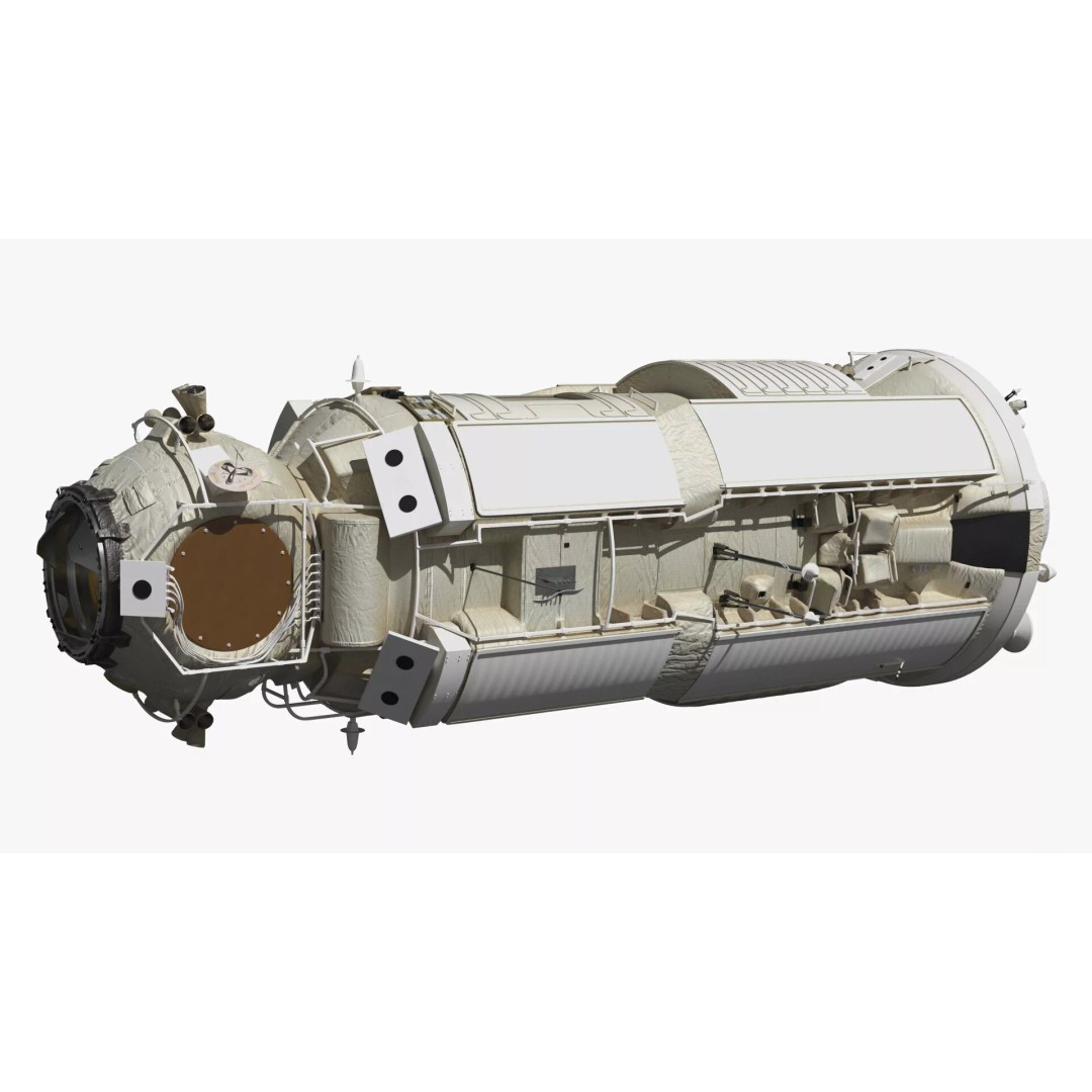 ISS Orbital Cargo Station Module 3D Model – High Quality PBR Asset, FBX - View 4