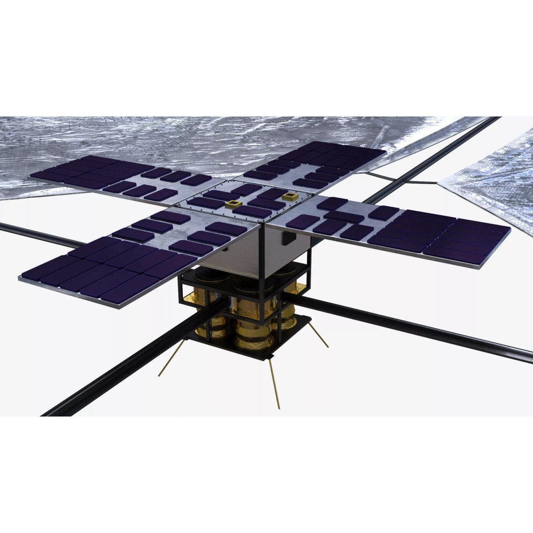 Satellite with Solar Sail 3D Model – High-Quality PBR Asset for Animation - View 10