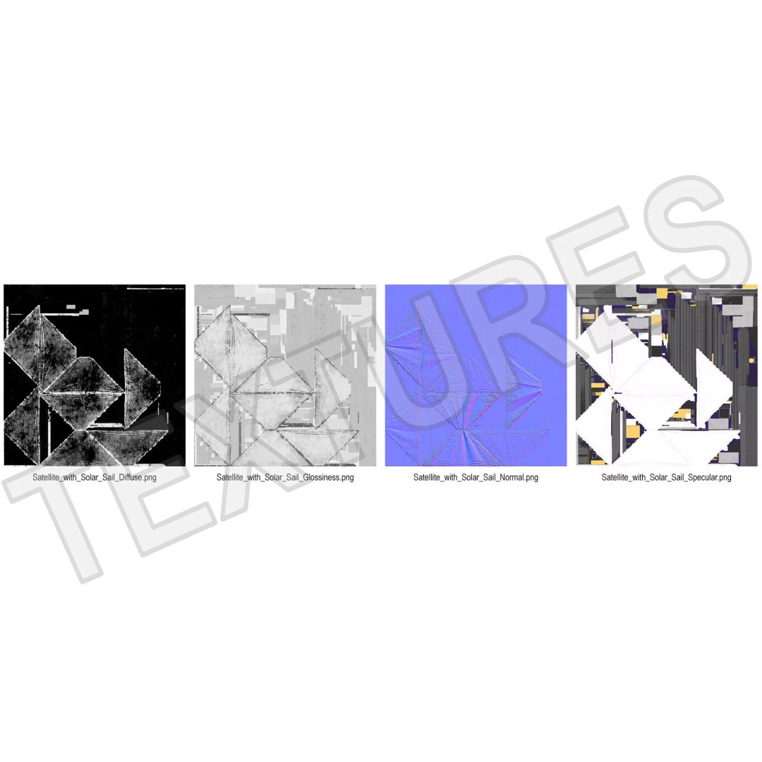 Satellite with Solar Sail 3D Model – High-Quality PBR Asset for Animation - View 21