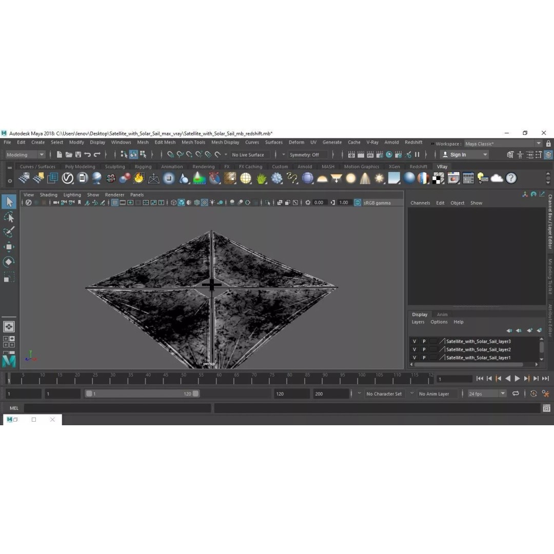 Satellite with Solar Sail 3D Model – High-Quality PBR Asset for Animation - View 33