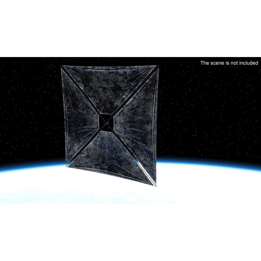 Satellite with Solar Sail 3D Model – High-Quality PBR Asset for Animation - View 4