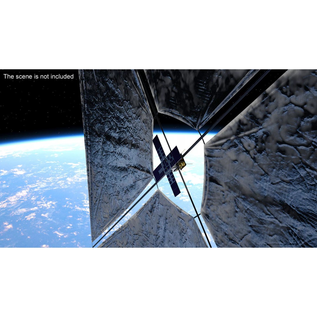 Satellite with Solar Sail 3D Model – High-Quality PBR Asset for Animation - View 5