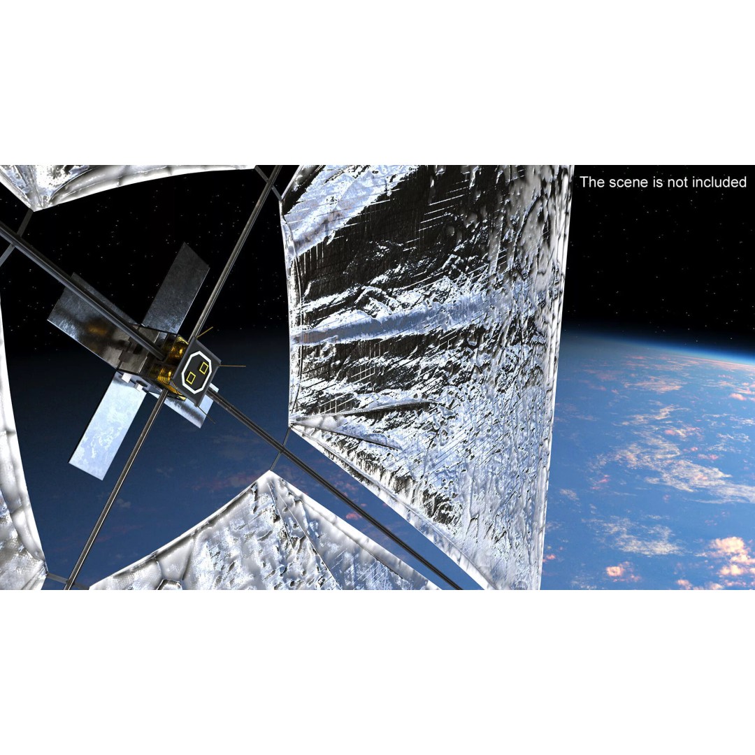 Satellite with Solar Sail 3D Model – High-Quality PBR Asset for Animation - View 6