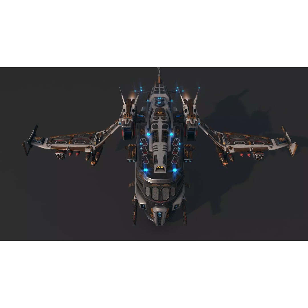Spaceship 03 3D Model – Low Poly Game Ready PBR Asset, FBX - View 12