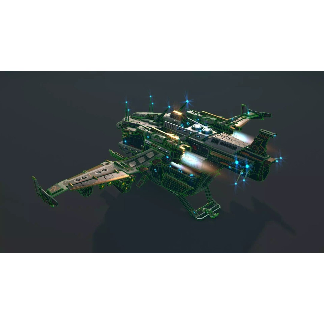Spaceship 03 3D Model – Low Poly Game Ready PBR Asset, FBX - View 7