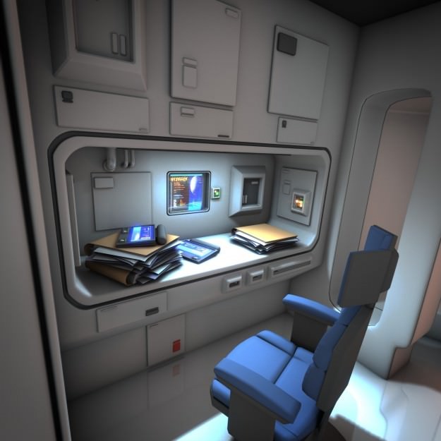 Spaceship Interior 3D Model – HD Medical Bay with Props, Blender, OBJ - View 8