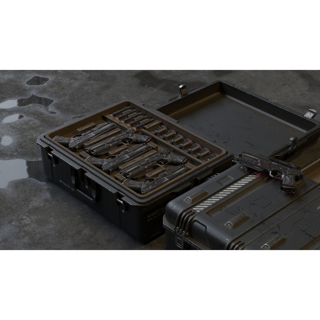 SciFi Crate 3D Model – Low Poly PBR Asset, Game Ready FBX - View 10