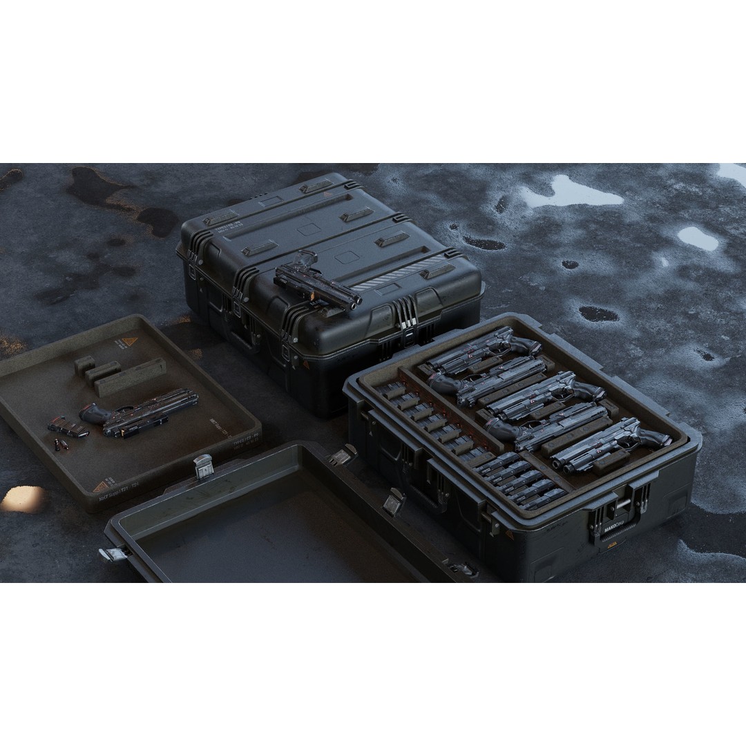 SciFi Crate 3D Model – Low Poly PBR Asset, Game Ready FBX - View 11