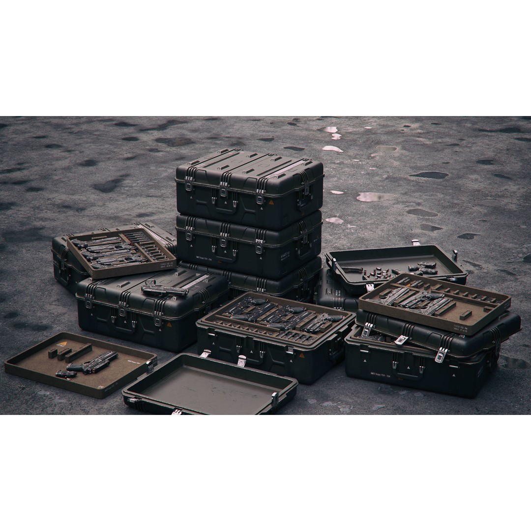SciFi Crate 3D Model – Low Poly PBR Asset, Game Ready FBX - View 13