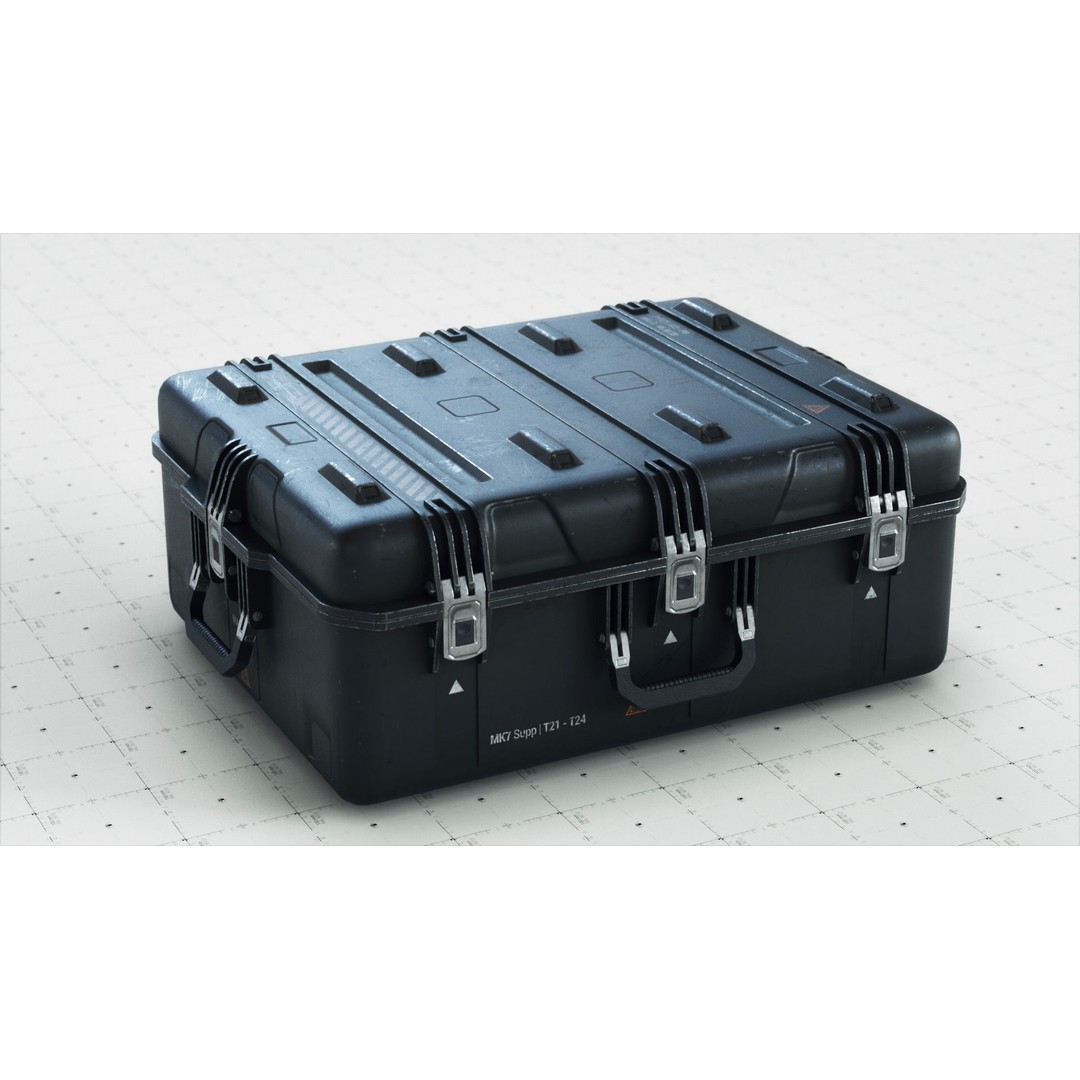 SciFi Crate 3D Model – Low Poly PBR Asset, Game Ready FBX - View 14