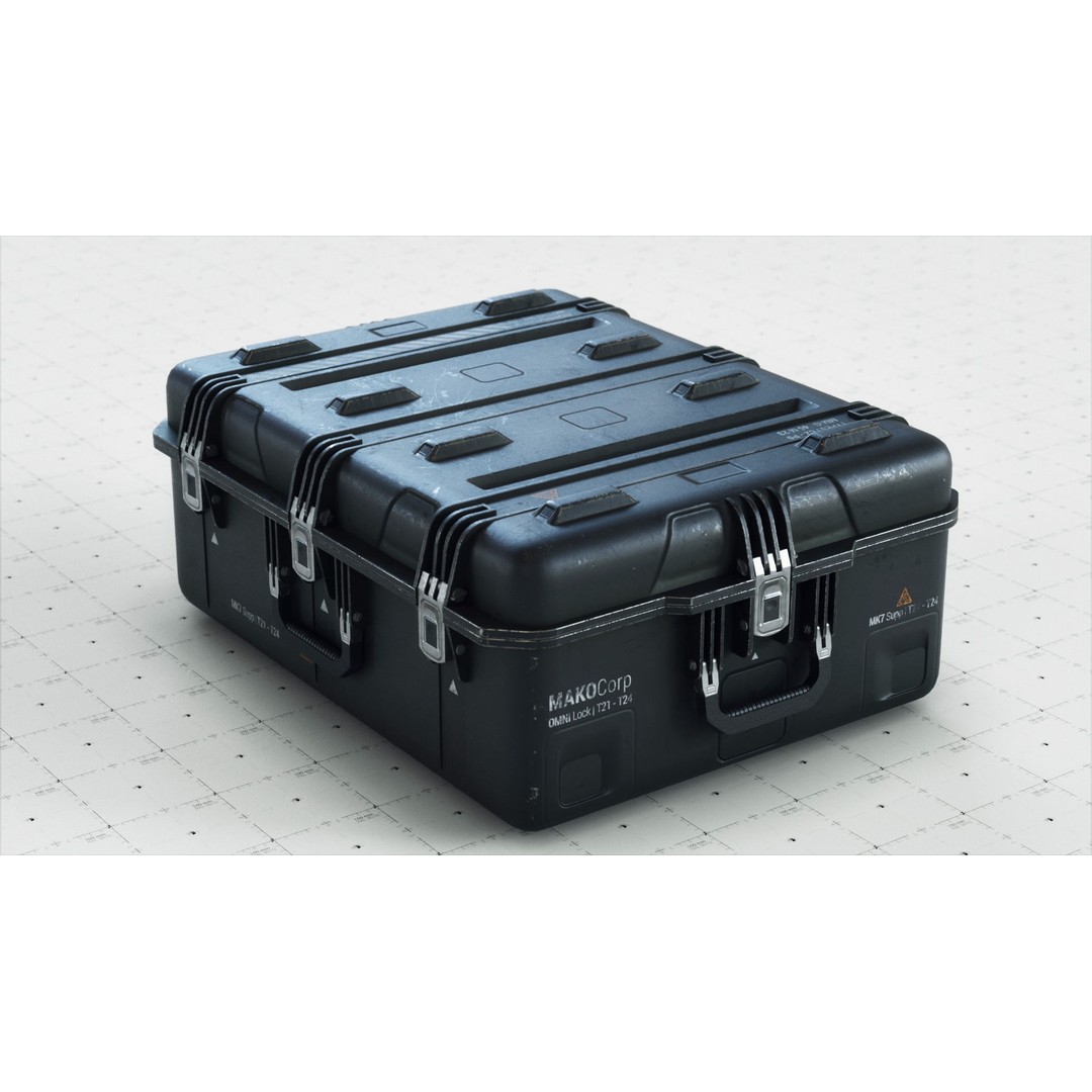SciFi Crate 3D Model – Low Poly PBR Asset, Game Ready FBX - View 15