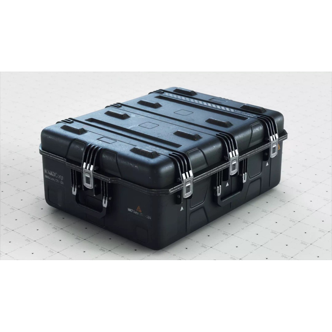 SciFi Crate 3D Model – Low Poly PBR Asset, Game Ready FBX - View 2