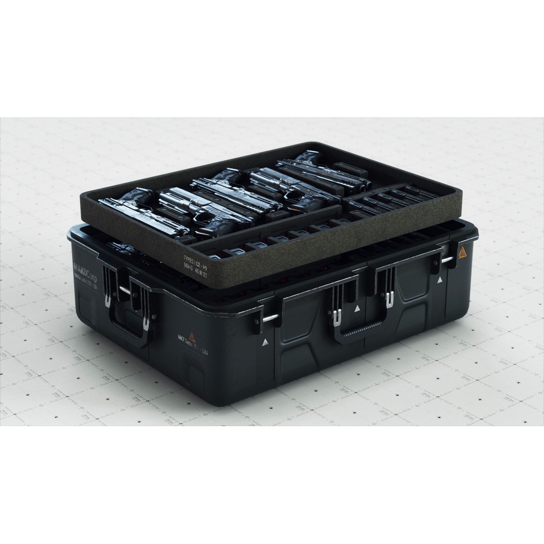 SciFi Crate 3D Model – Low Poly PBR Asset, Game Ready FBX - View 4