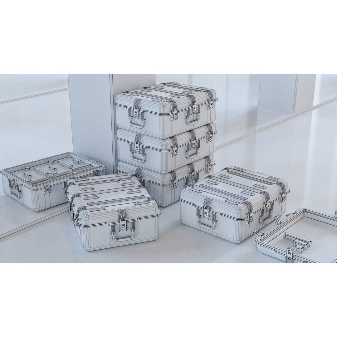SciFi Crate 3D Model – Low Poly PBR Asset, Game Ready FBX - View 7